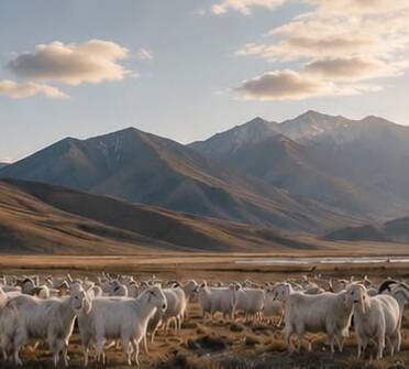 Chèvres cachemire dans les montagnes mongoles