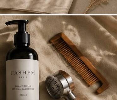 Shampoing et peigne pour cachemire